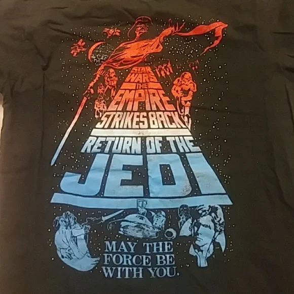 Black Tshirt STARWARS Logo Theme b33 Vintage